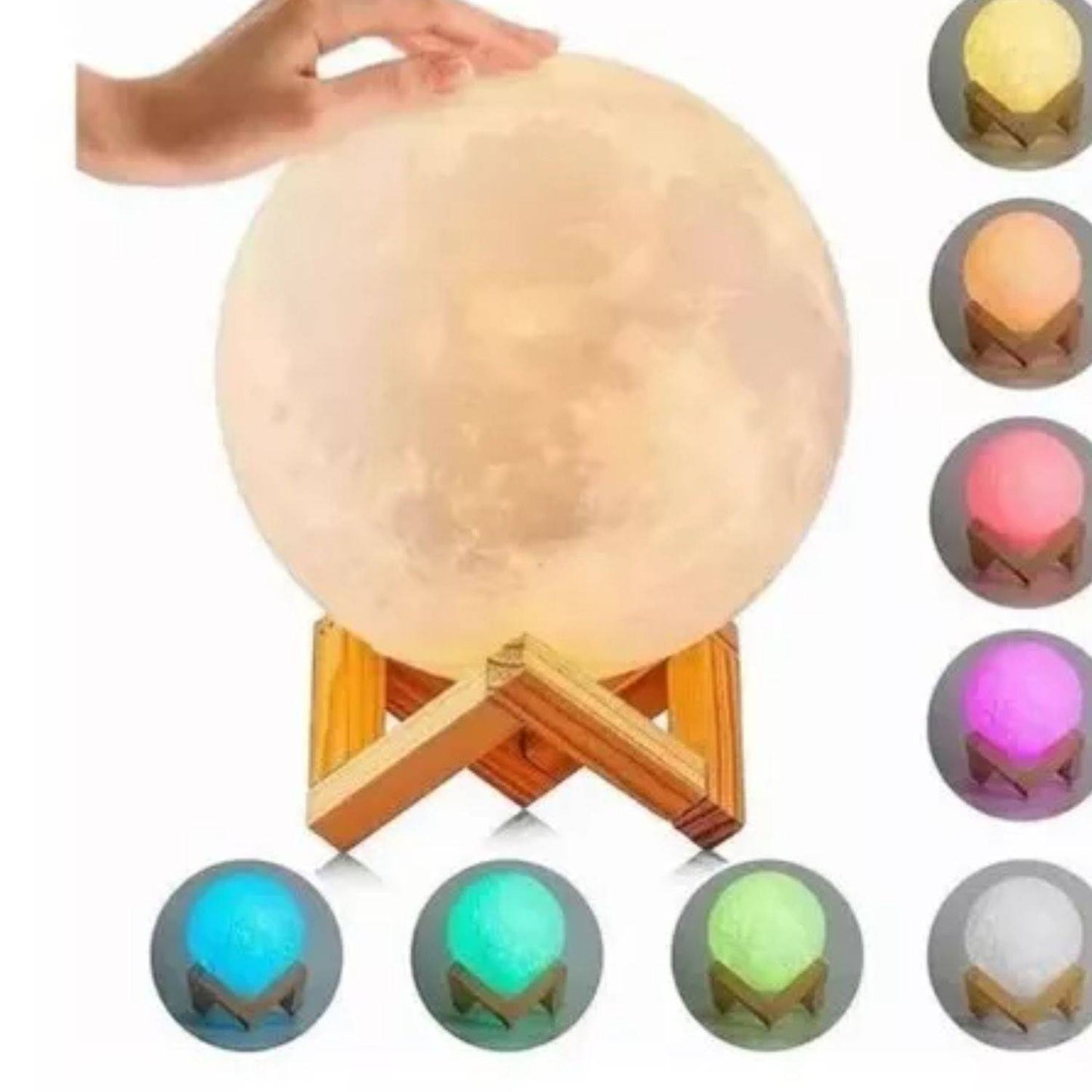 Lampara Luna Táctil 3D